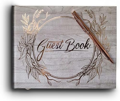 Liphontcta Libro de visitas de boda Libro de visitas gris con 100 páginas50 hojas, libro de visitas de boda con una tabla de tapa dura gris, y