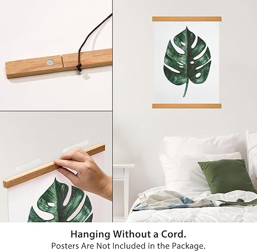 Miniatura 9 de Colgador magnético para póster con marco para 12x16 12x18 12x12 pósters de películas y música, pared artística, 2 paquetes de marcos de madera para