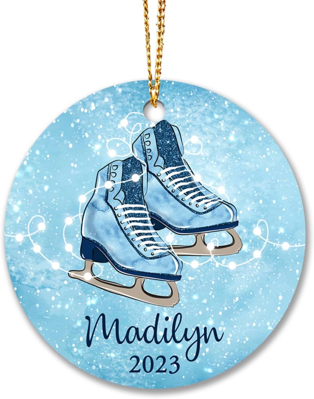 Personalized Ice Skating Christmas Tree Ornament, Ice Figure Skating