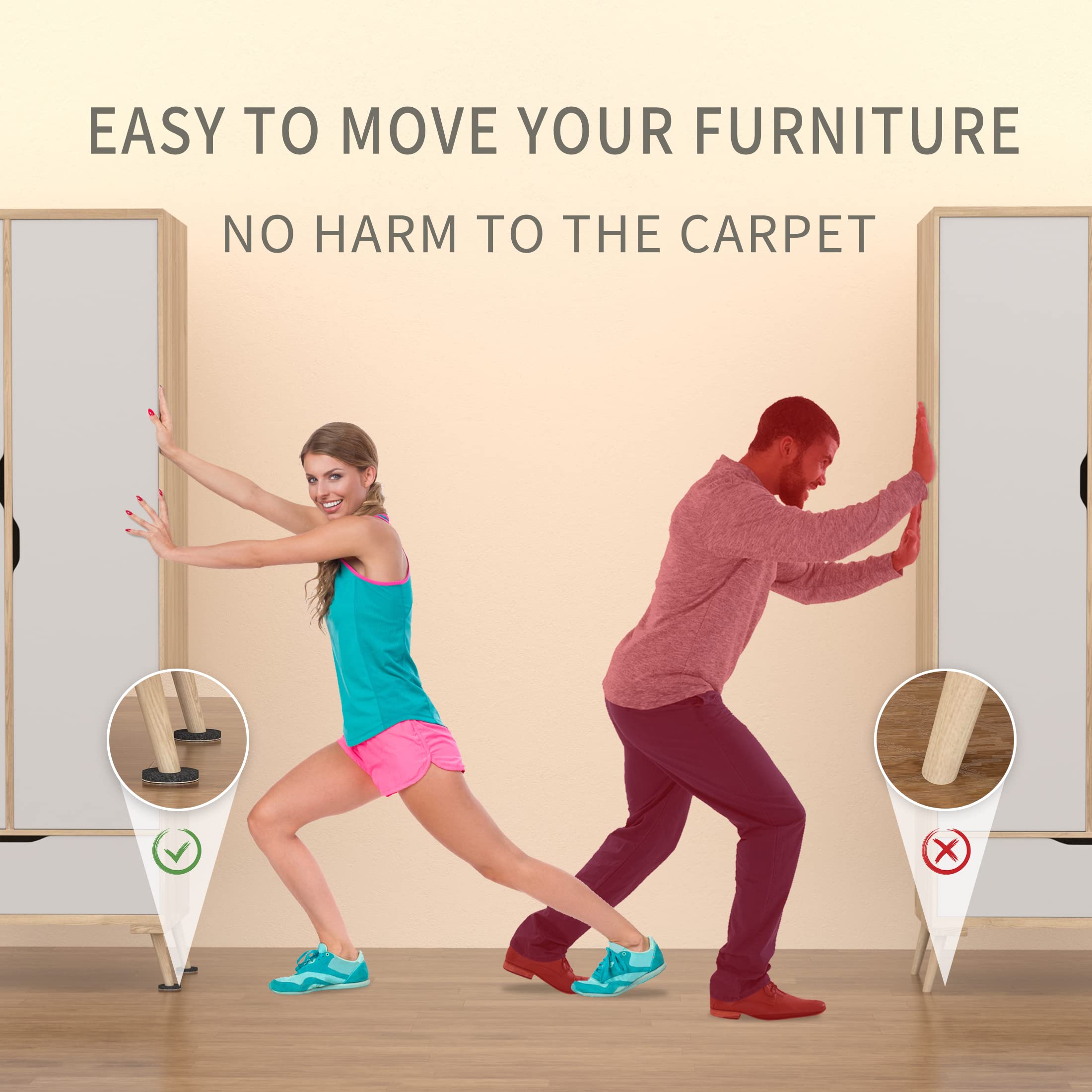 Felt Furniture Sliders 8 Pcs4 3/4 Furniture Sliders