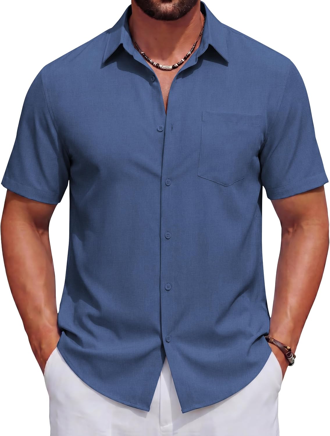 COOFANDY Mens Short Sleeve Casual Button Down Shirts Summer