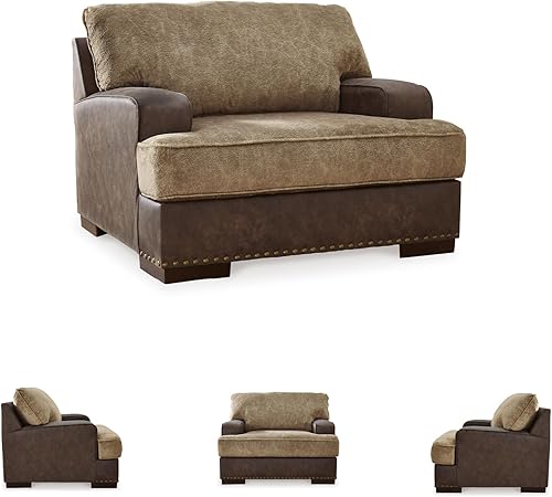 Miniatura 7 de Signature Design by Ashley Silla tapizada contemporánea Caretti y medio, beige