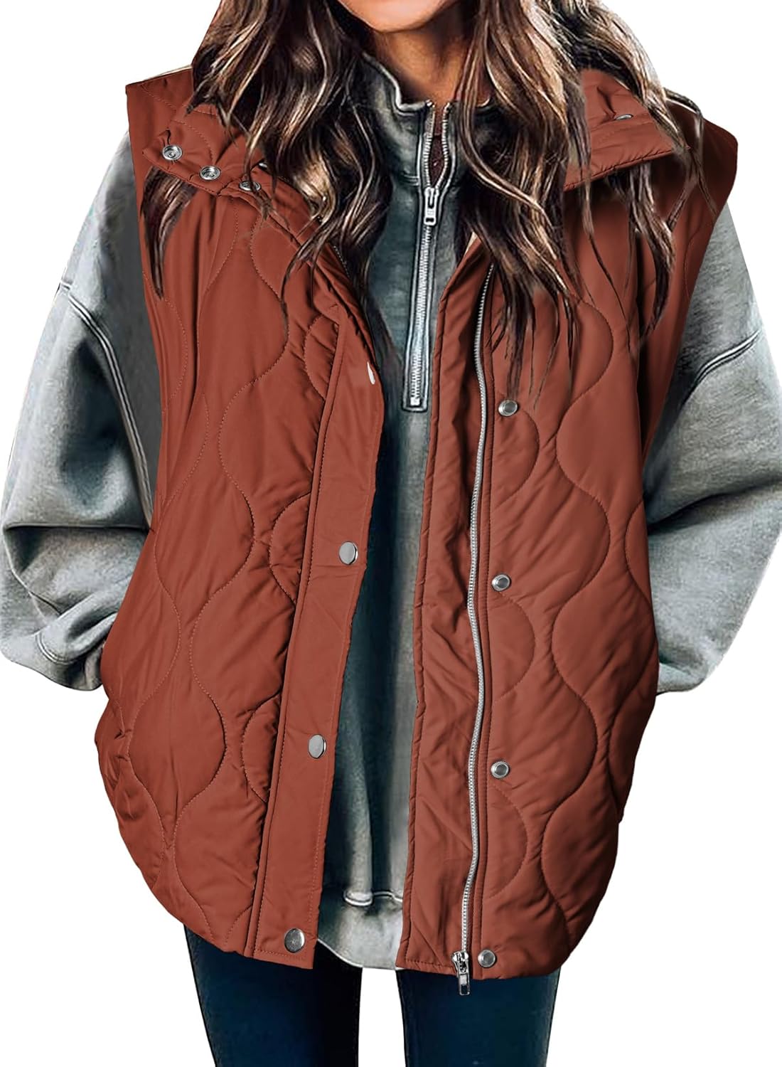 EVALESS Cropped Puffer Vest Women Lightweight Quilted Stand Collar Sleeveless Jackets Fall Winter 2025 Button Zip Up Coat