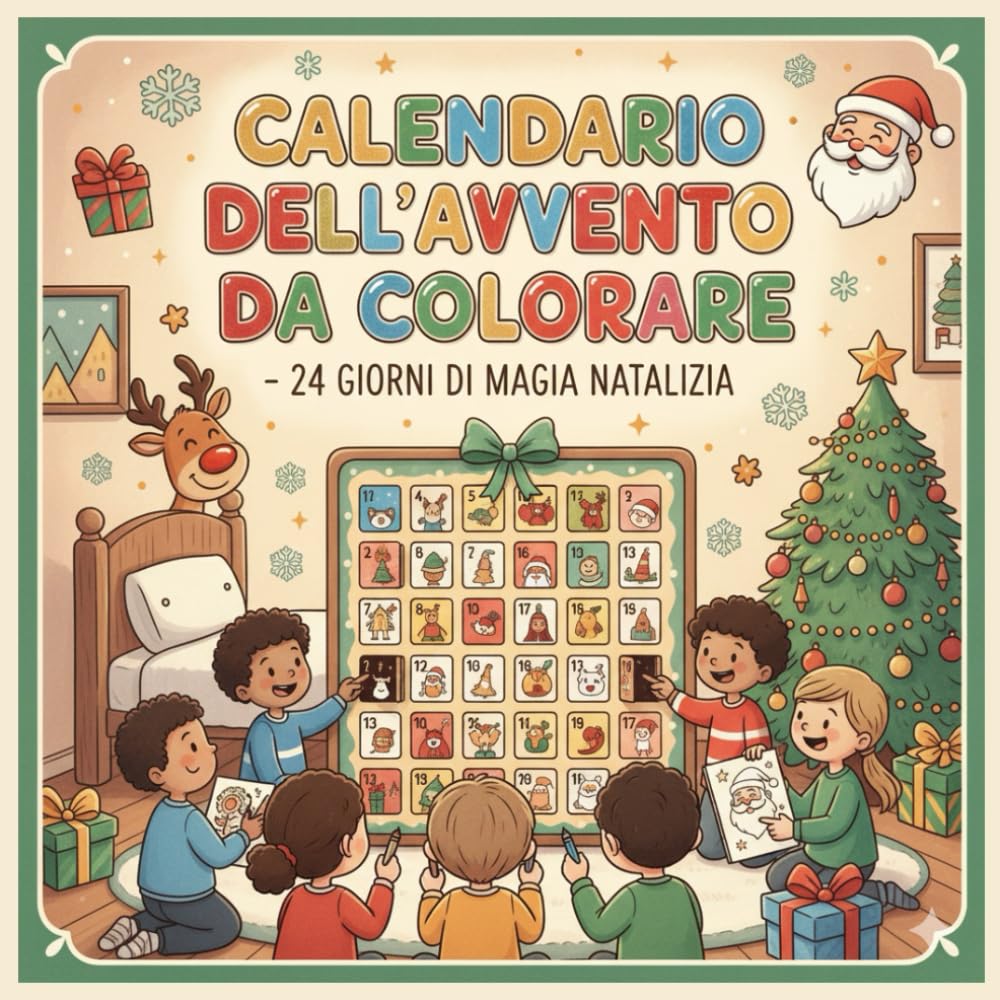 Calendario dell’Avvento da Colorare – 24 Giorni di Magia Natalizia