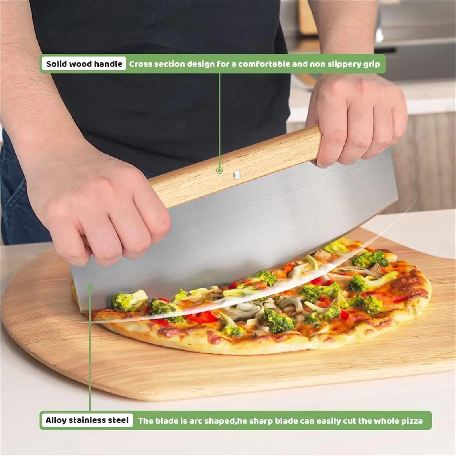 Juego de piedras for Pizza grandes, piedra for resistente 16 "para horno y parrilla con asa, cáscara, 1 Para Base Crujiente