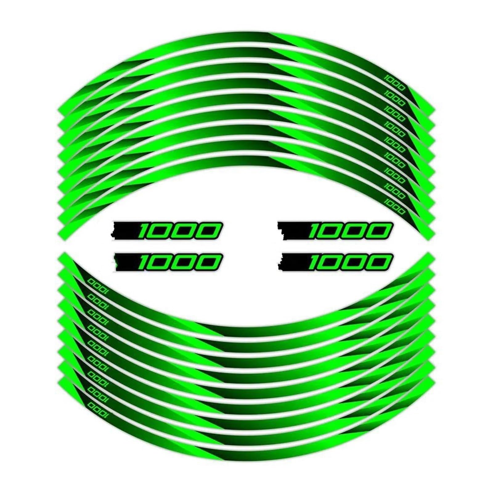 Motorcycle Stickers Reflective Wheel Decals Rims for Kawasaki for Ninja Z900 ZR900 Z1000 Z100SX(Style 26)