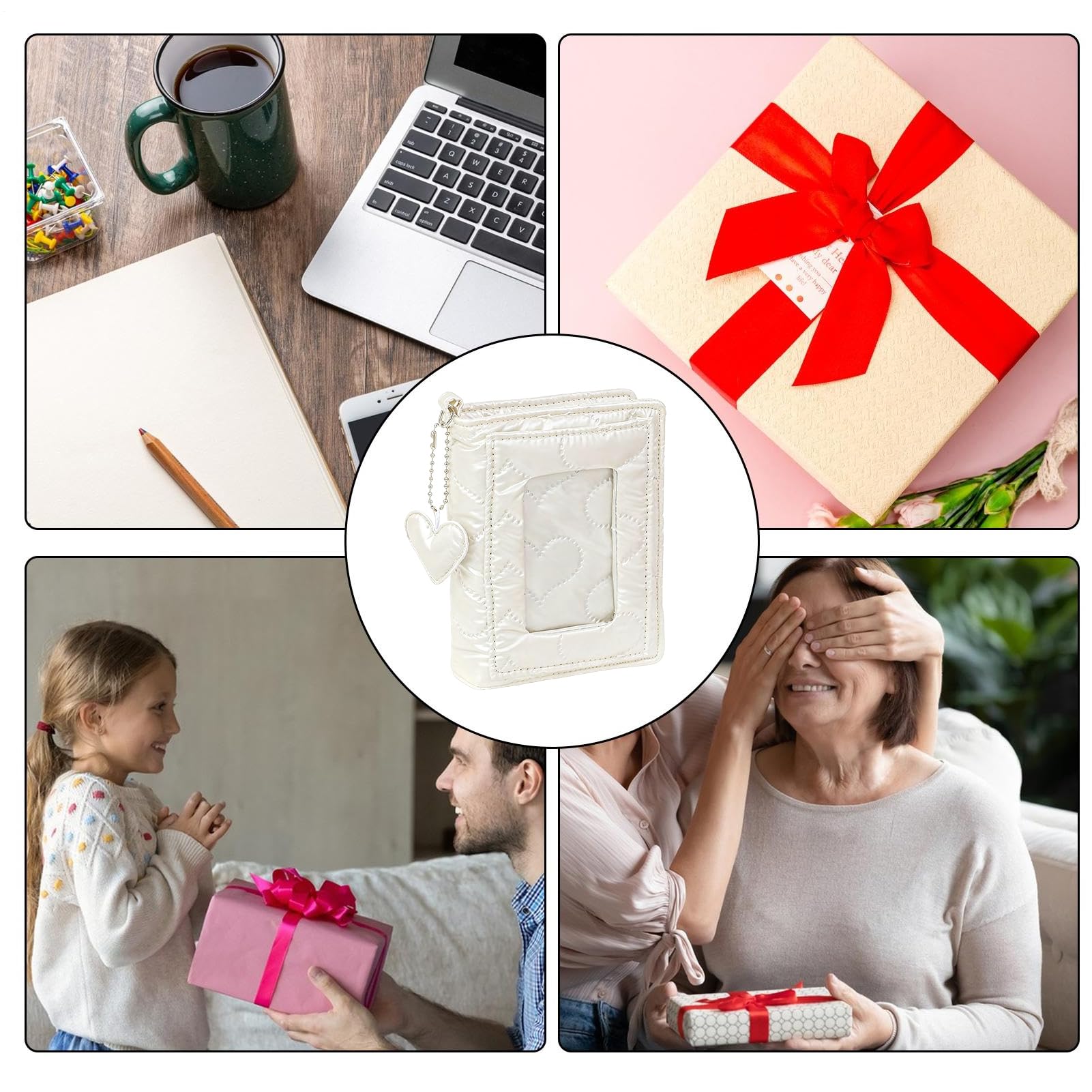 Genérico Cuaderno de Collage Bonito con Portada Acolchada y Bolsillo | M5 Libreta Espiral Para Collage Y Álbum Para Escuela Hogar Dormitorio Aula Sala De Estudio Chicas Mujeres Adolescentes