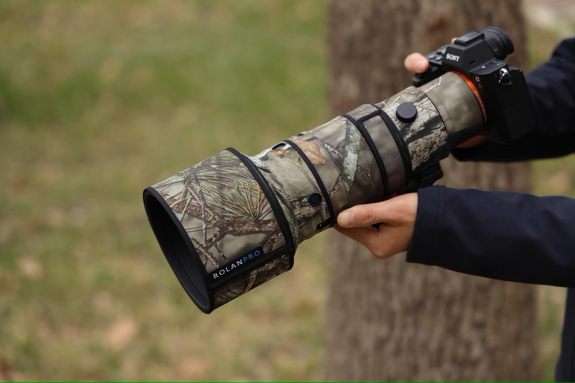 ROLANPRO Cache d'objectif camouflage pour Sigma 500 mm F5.6 DG DN OS Sports E Mount Camouflage Manteau de protection d'objectif Housse de protection contre la pluie - #23 étanche