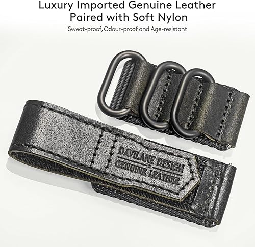 Miniatura 5 de DAVILANE Compatible with Samsung Galaxy Watch Bands,20mm 22mm Quick Release Leather Nylon Watch Strap for Men Women Soft Replacement, 4 Colors for