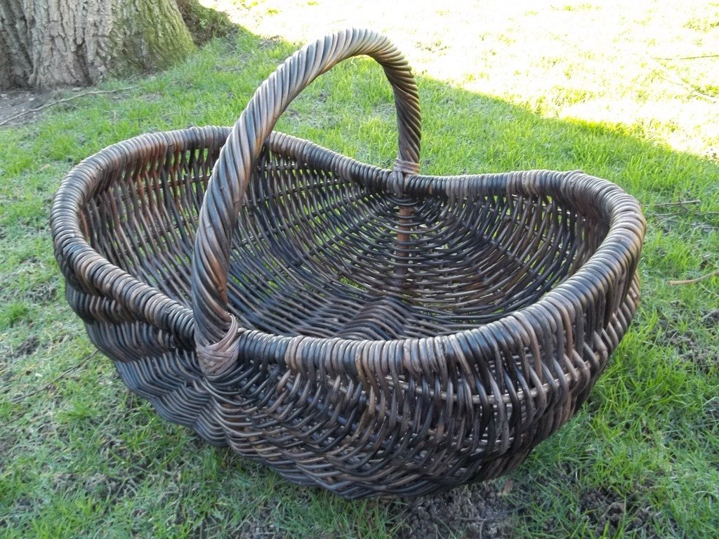 Cesto para chimenea, cesta de periódico, color marrón oscuro