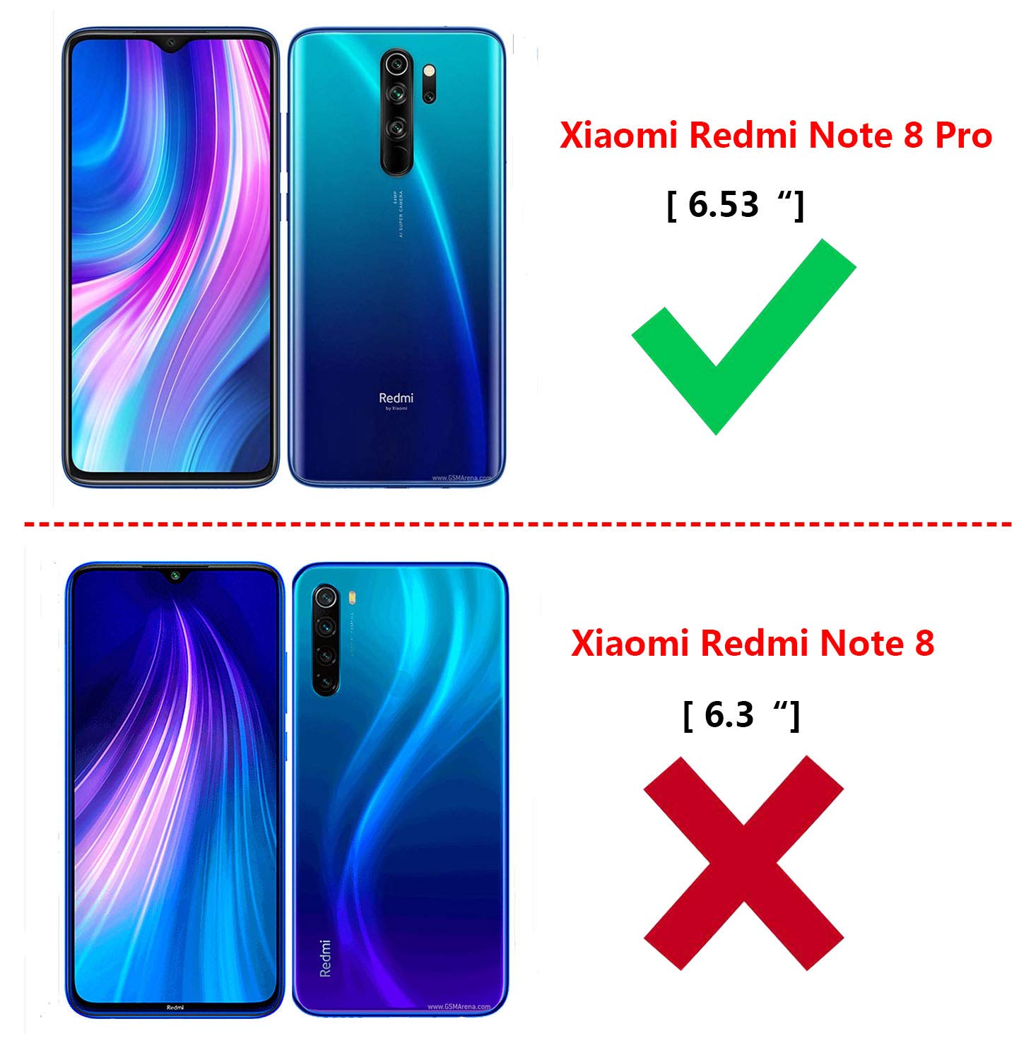 LeYi Handyhülle Mit Glitzer Für Xiaomi Redmi Note 8 Pro - 2 Stück, Mit Panzerfolie, Türkis & Lila