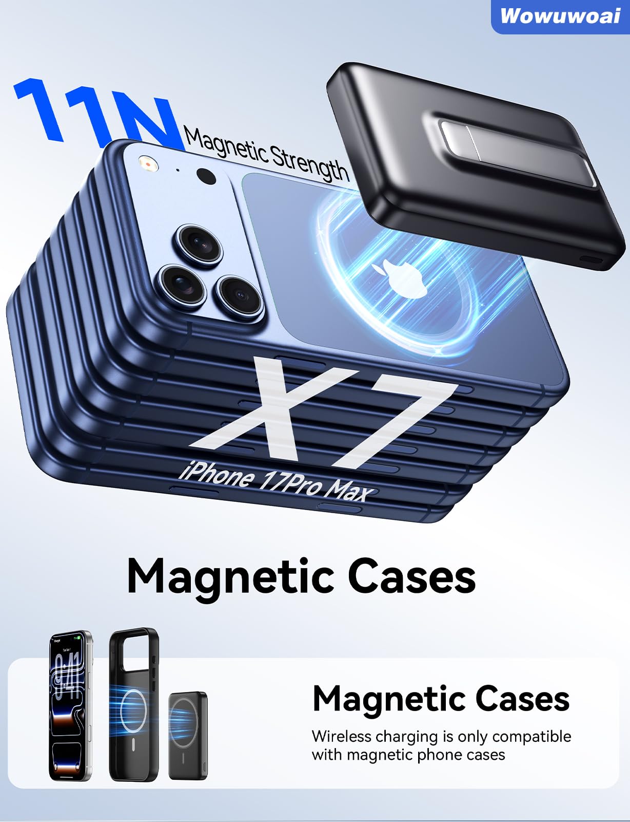 Batería Externa, batería magnética inalámbrica ultradelgada de 10000mAh