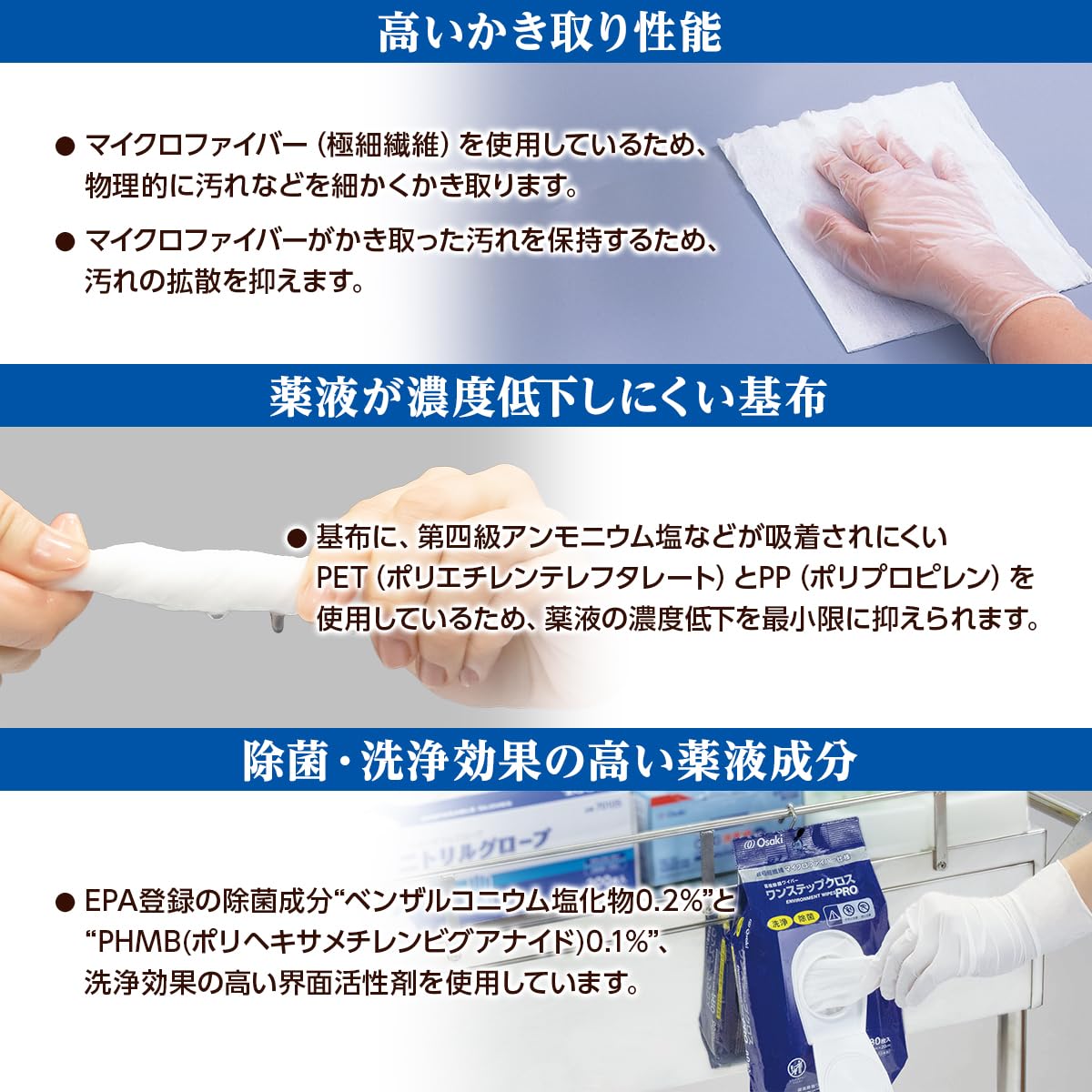 Amazon.co.jp: OO Osaki(オオサキ) 環境除菌ワイパー ワンステップ