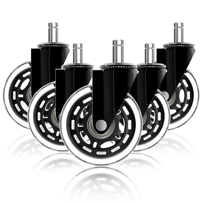 Buy 5Pack Office Chair Wheels for IKEA, Sturdy Rubber Caster Wheels for All Floors, Hardwood