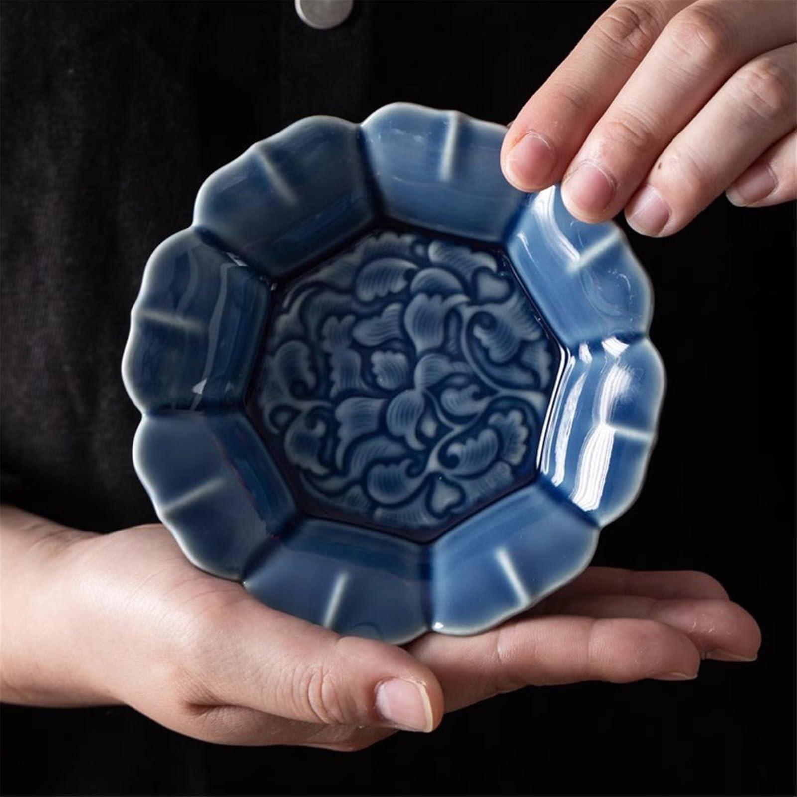 Sottovasi per Fiori Piattino Floreale con Vassoio raccogligocce in Ceramica a Forma di Fiore Vaso