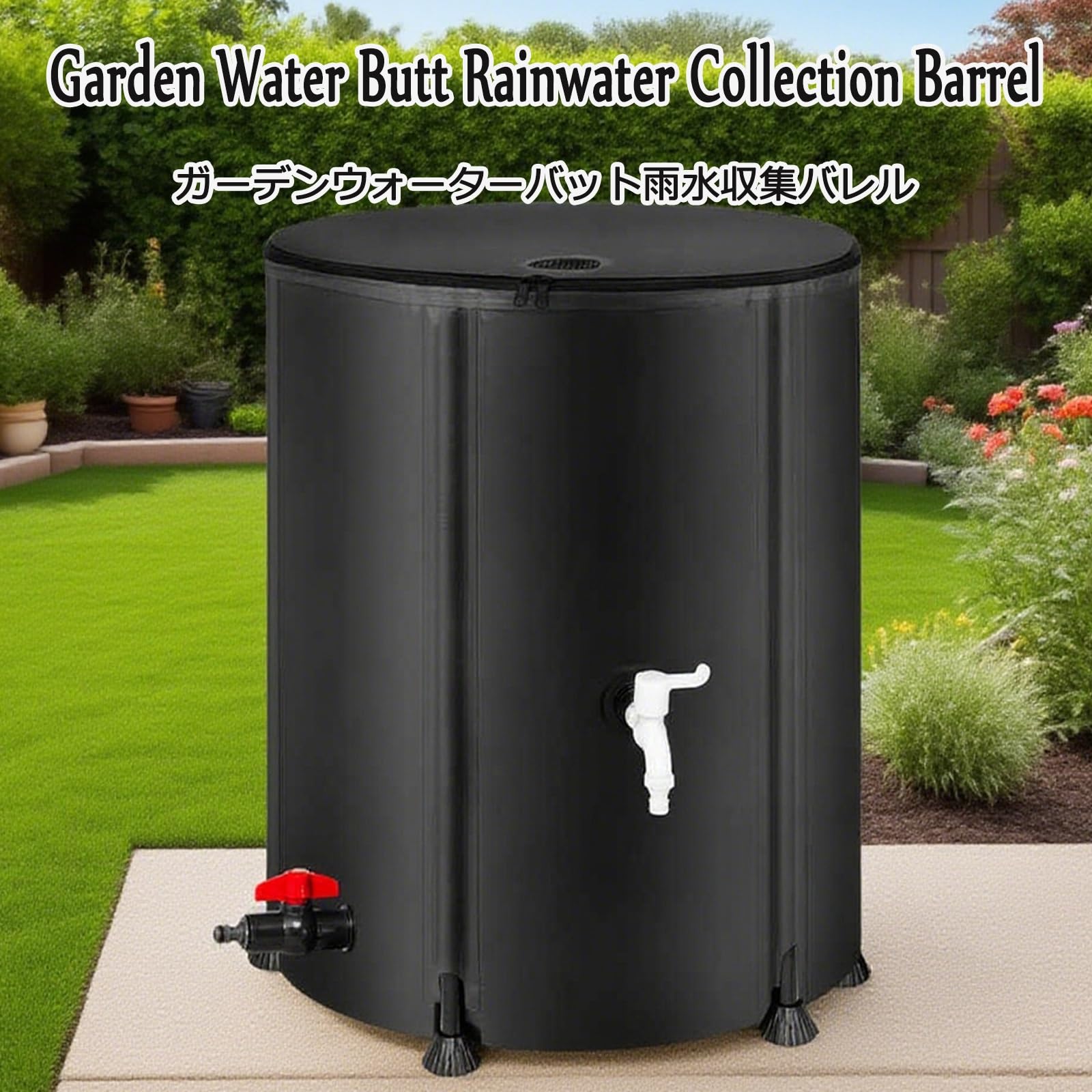 Barriles para Agua de Lluvia, Protección Solar y antienvejecimiento, Tejido Resistente al Desgaste(Green,1000L)