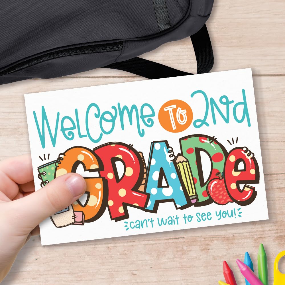 Amazon.com : m&h invites 2nd Grade Back To School Postcards For Students  From Teacher - Cute Second Grade Classroom Supplies