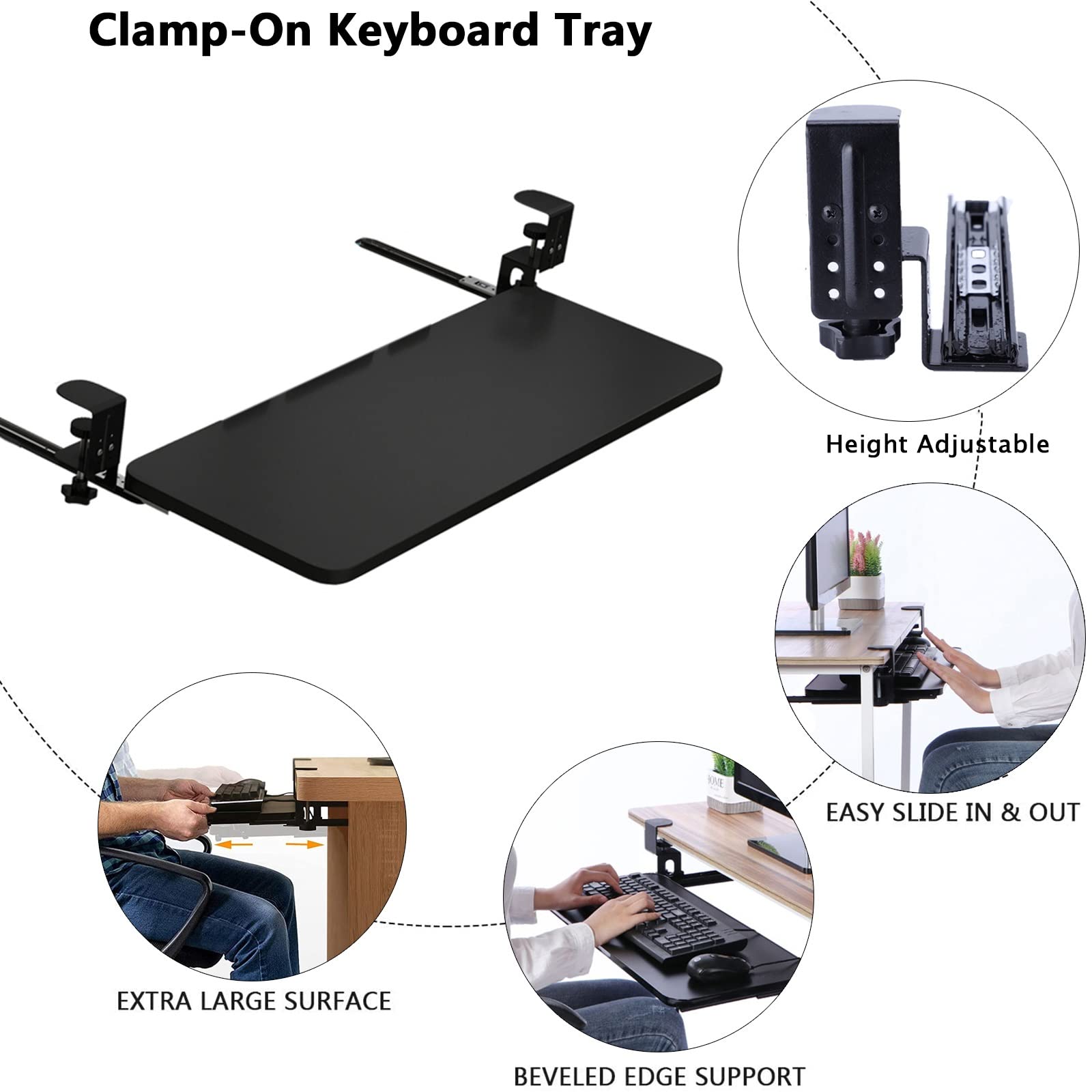 Porta Tastiera Estraibile Per Scrivania, Vassoio Per Tastiera