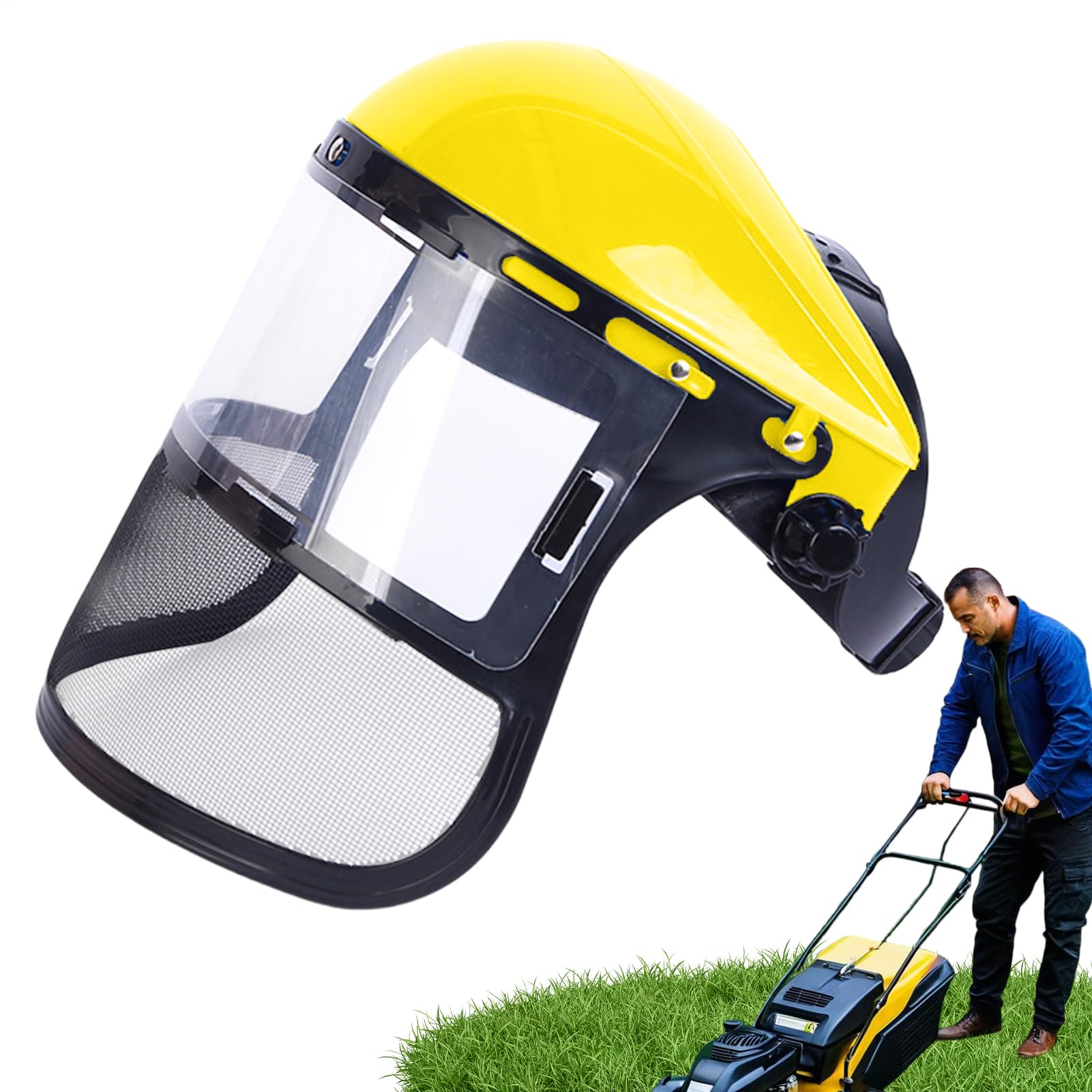 Visiera Di Sicurezza - Protezione Per La Prevenzione Degli Infortuni, Protezione Per Le Orecchie E Visiera In Rete D'acciaio DPI Combinati | Cappello DiProtezione Leggero Trasparente Resistente Alla