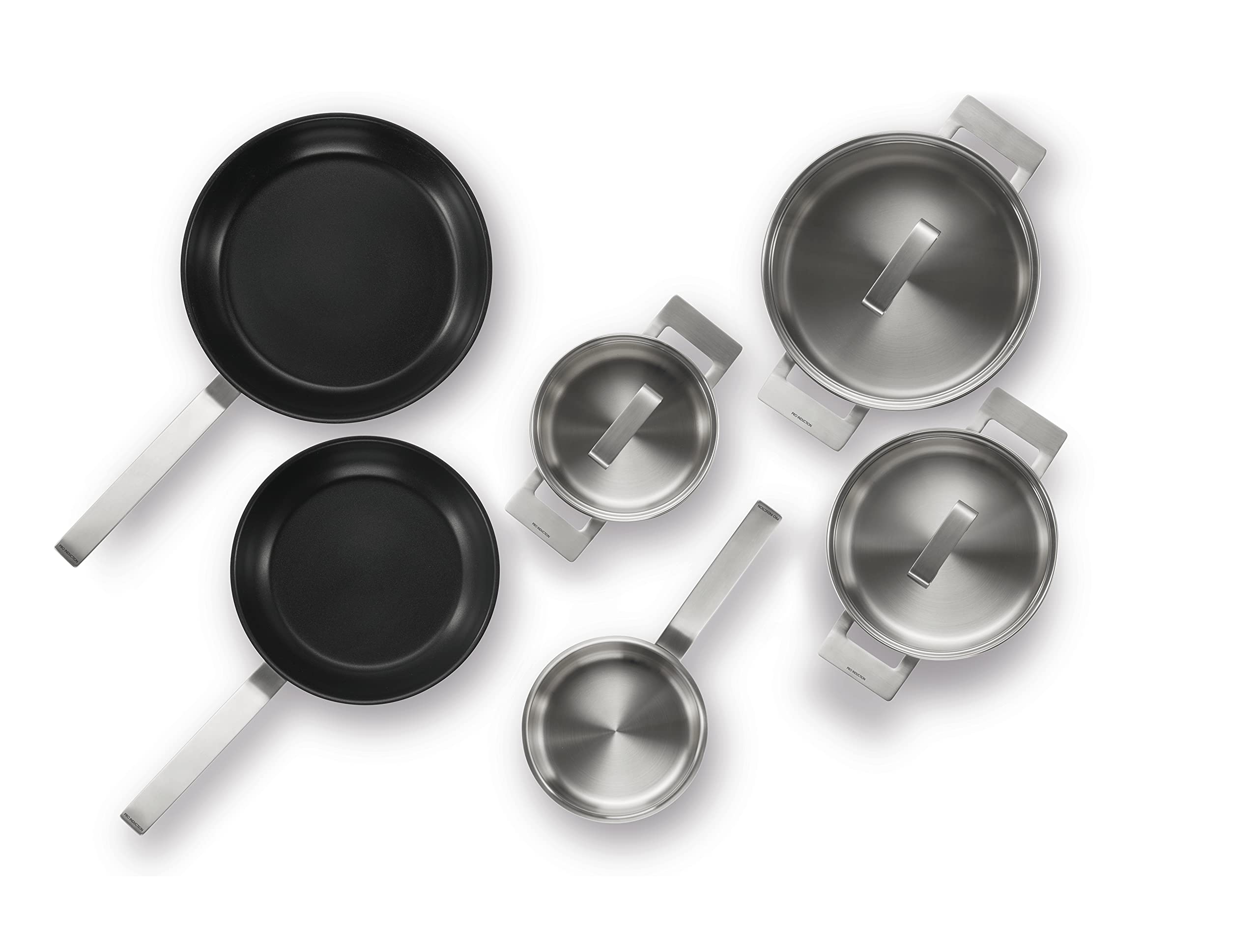 Siemens Kochgeschirr-Set 6-teilig HZ9SE060 | Induktionsgeeignet, Gaskochfelder, Topf 22 (unten) / 24 cm (oben), 5 l Fassungsvermögen, 2 l Fassungsvermögen
