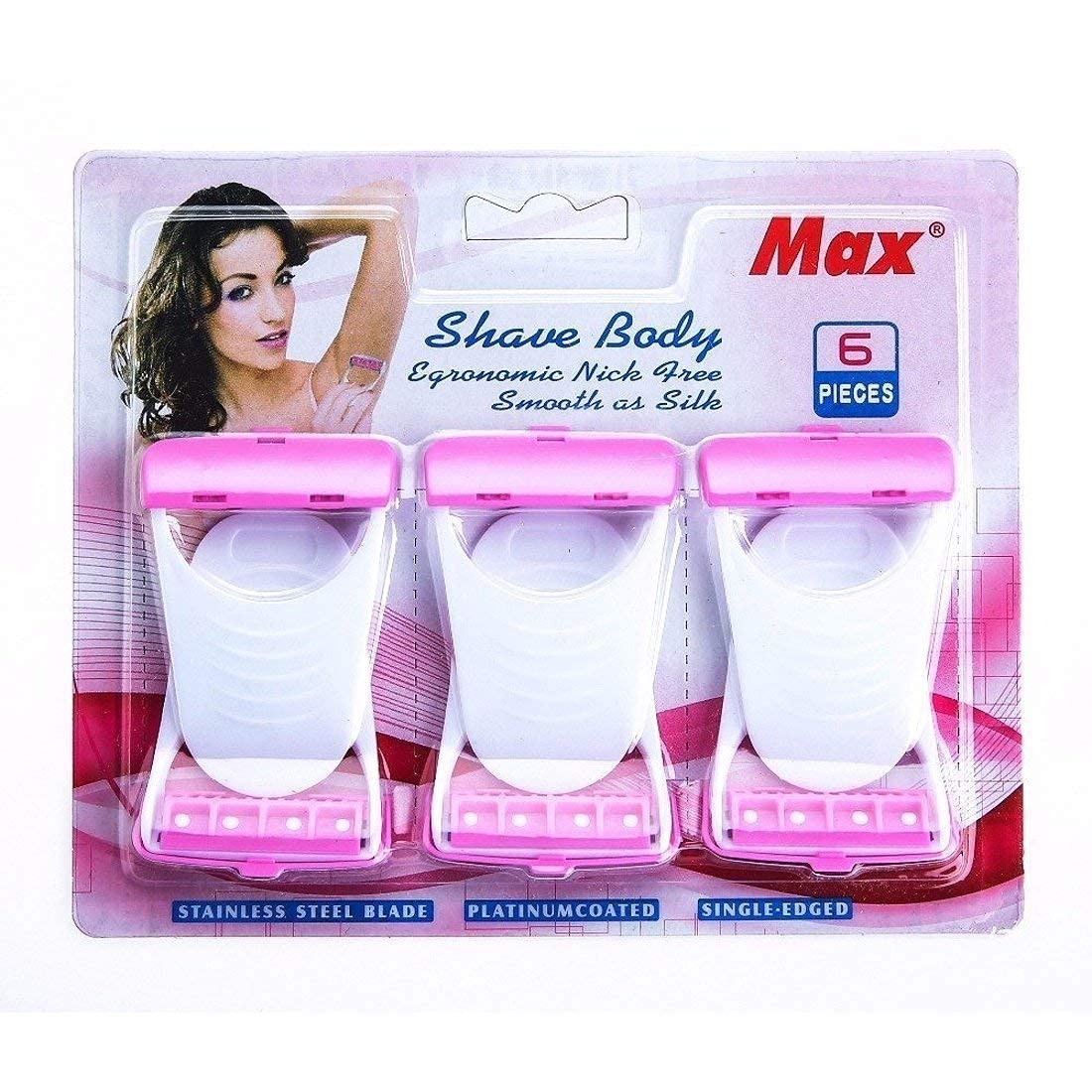 Crowd Clicks™ Present Max Women Razor Disposable Body Shaving Bikini Razor (Pack of 6)