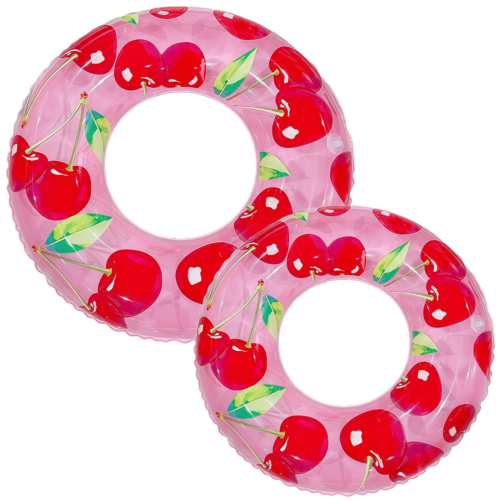 Inflatable Swimming Rings 70cm and 90cm 2 Pack, Cherry Fruit Pool Floats for Kids and Adults,Cherry Swim Rings,Rubber Rings for Beach, Paddling Pool, Garden Summer Party