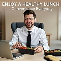 Vista 7 de Umami Caja Bento Todo en 1 con 4 Utensilios, 100% a Prueba de Fugas, Recipientes para Almuerzo Aptos para Lavavajillas y Microondas para Adultos