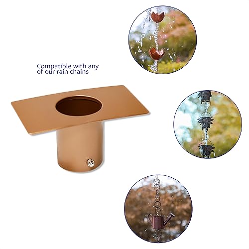 Miniatura 6 de Trademark Innovations Adaptador de canalón de cadena de lluvia para bajantes de cadena de lluvia