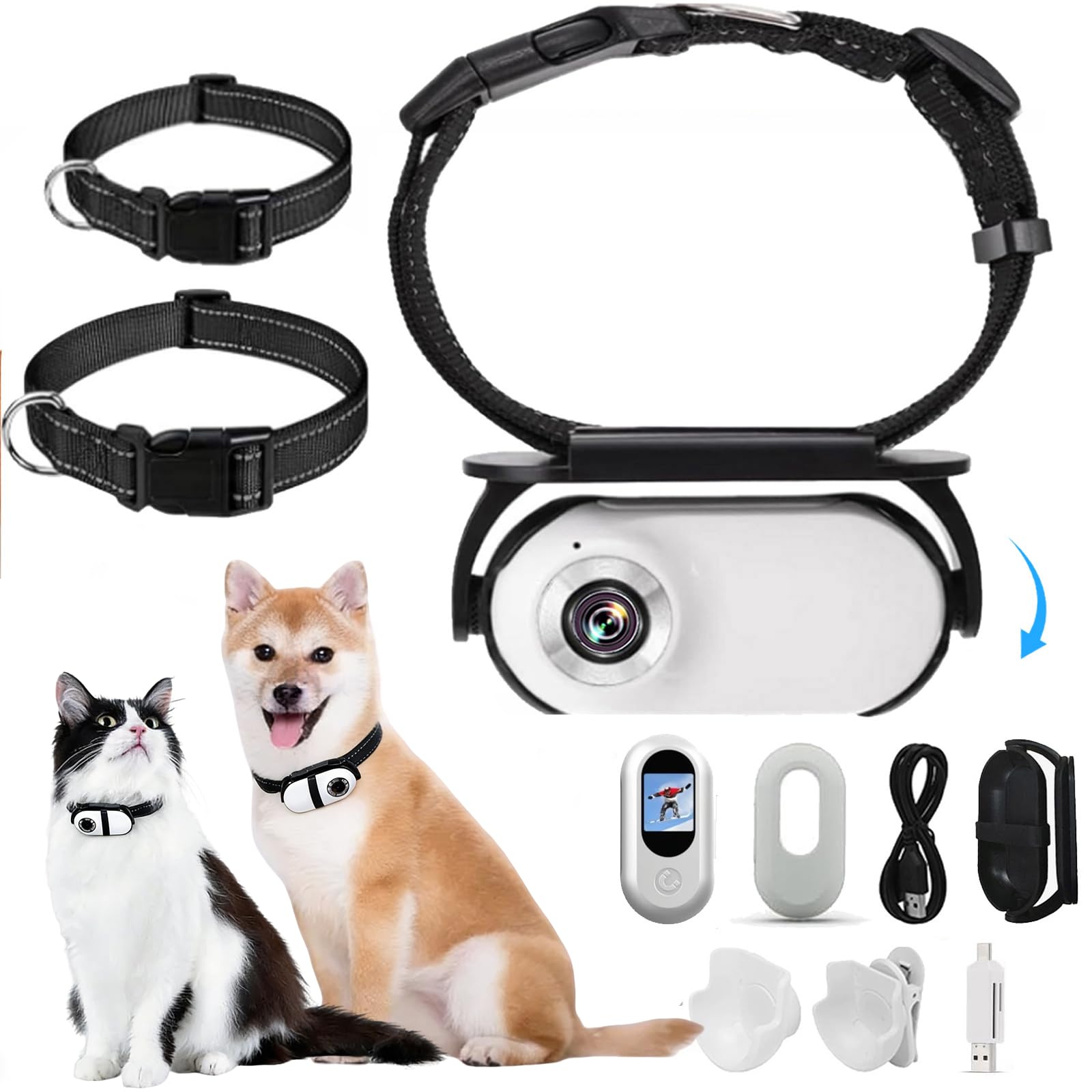 MeowNova 1080P Katzen-Kamera-Halsband  kabellose Mini-Sportkamera mit  Videoaufnahme, kleine Action-Kamera fr Haustierbedarf, Indoor/Outdoor Body  Cam fr Katzen: Amazon.de: Haustier