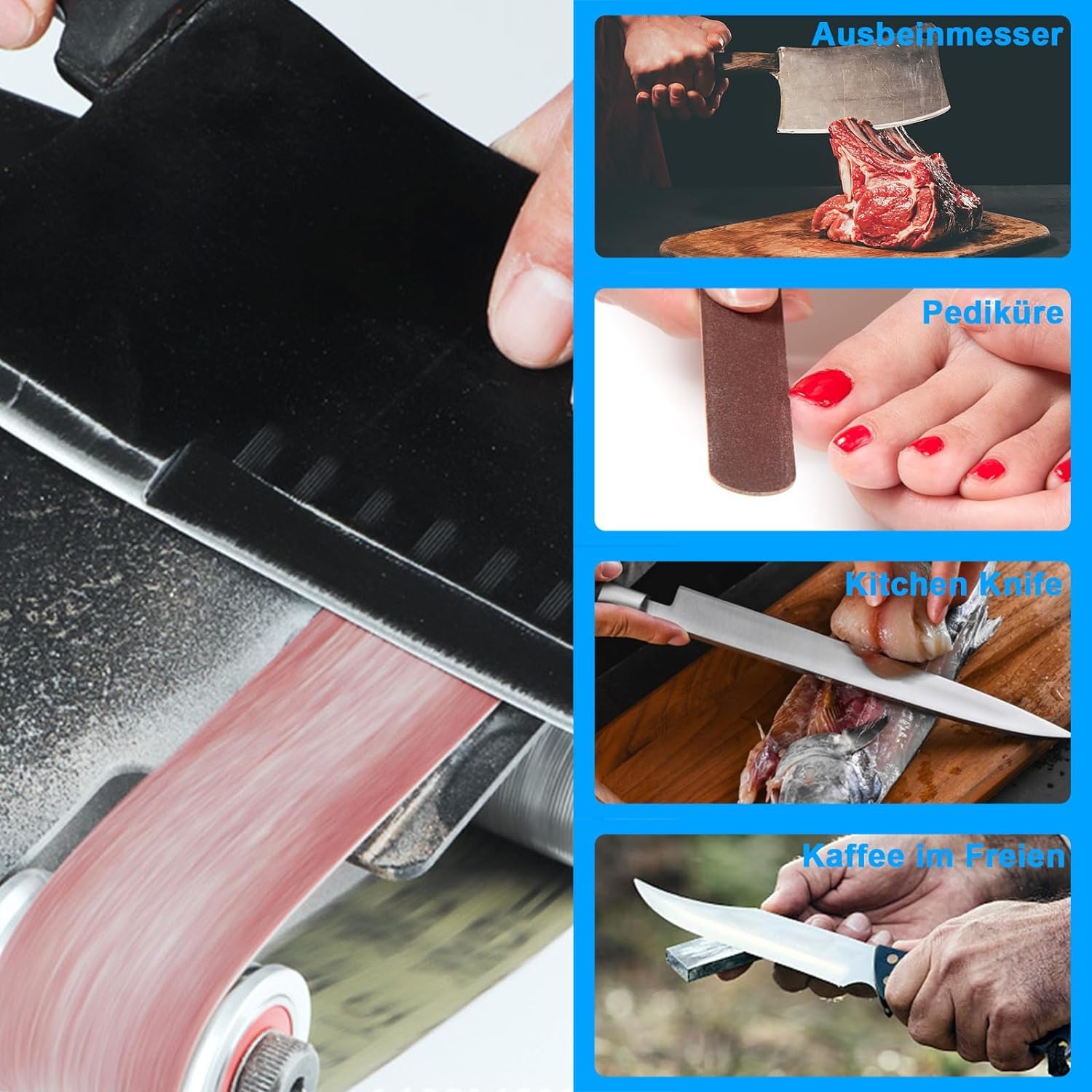 Levigatrice A Nastro E Disco 350W - Con 10 Dischi E 10 Nastri Abrasivi, Per Legno E Metallo - Foto 7