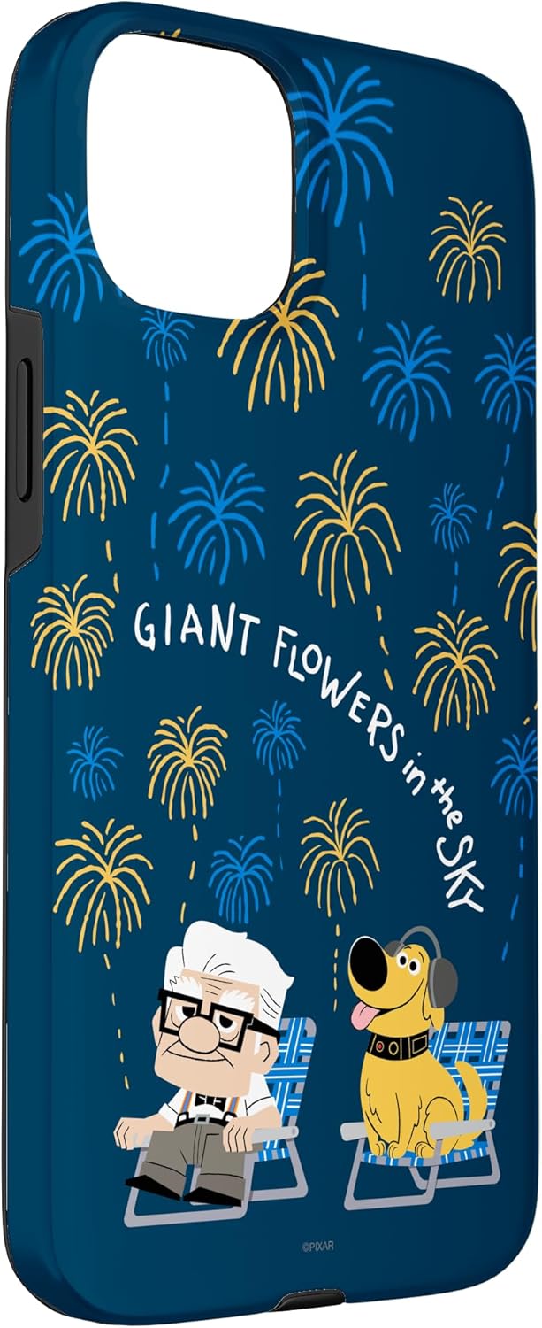 iPhone 15 Plus Disney and Pixar’s Dug Days Carl Giant Flowers in the Sky Case