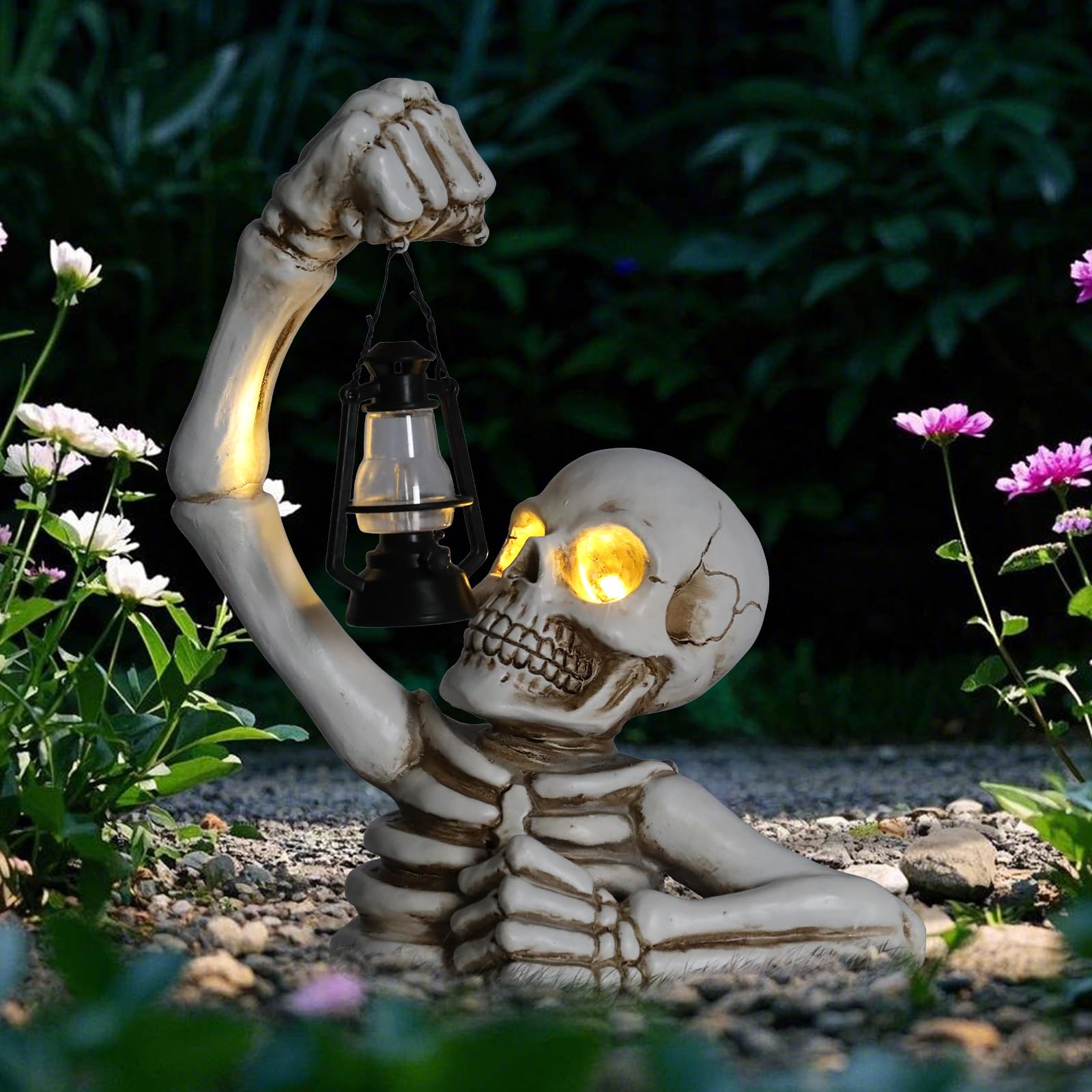Amazon.com: WONDER GARDEN Skeleton Garden Lantern Statue, Resin