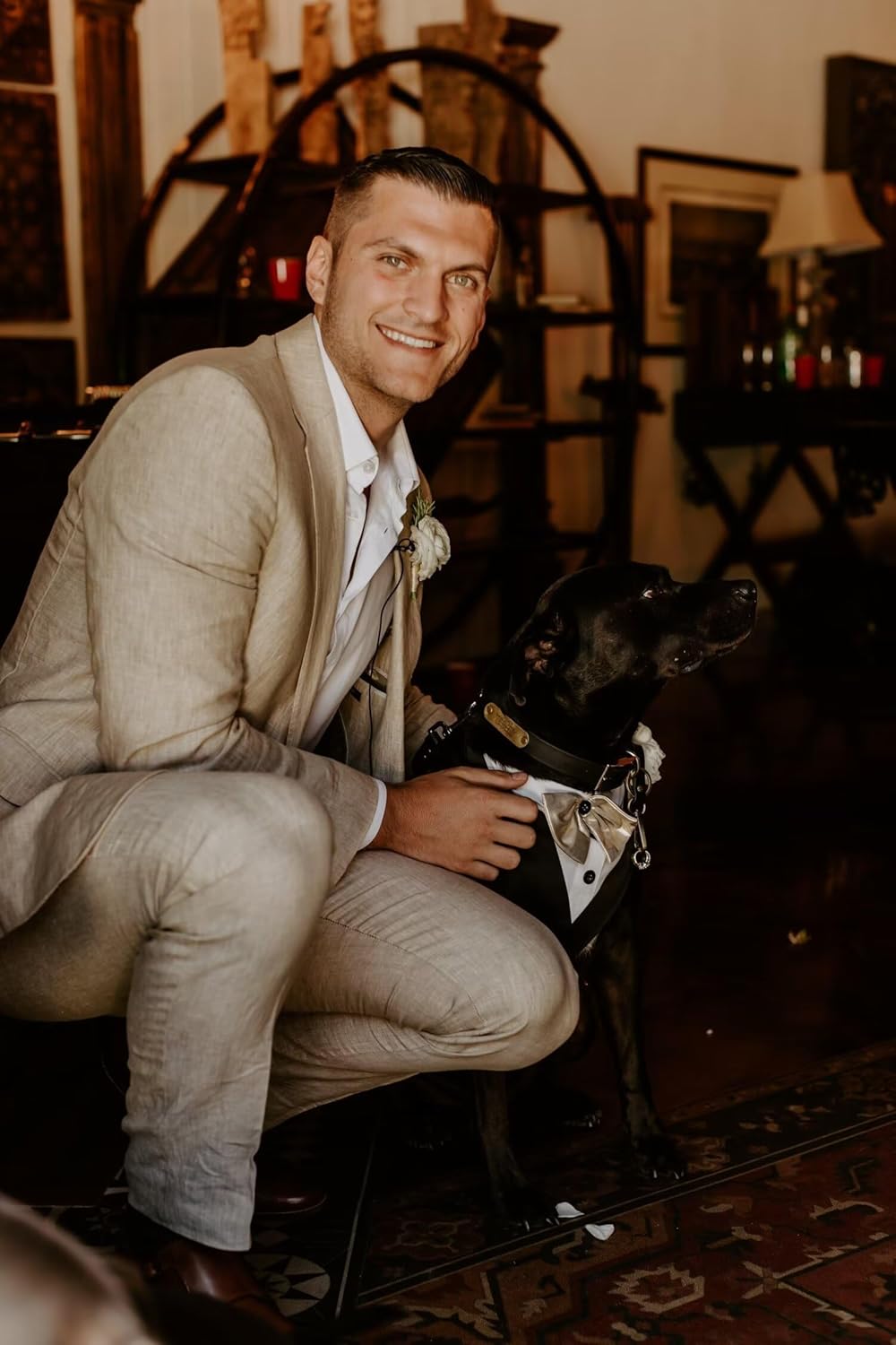 SHUZHXLZANGY Mens Slim Fit Linen Suits for Men 2 Piece Summer Beach Wedding Mens Suit Business Casual