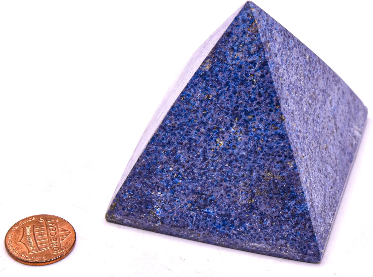 2.4" 235g Blue Dumortierite w/Inclusions Carved Pyramid Polished Natural Gemstone Crystal Mineral Décor Specimen - Peru