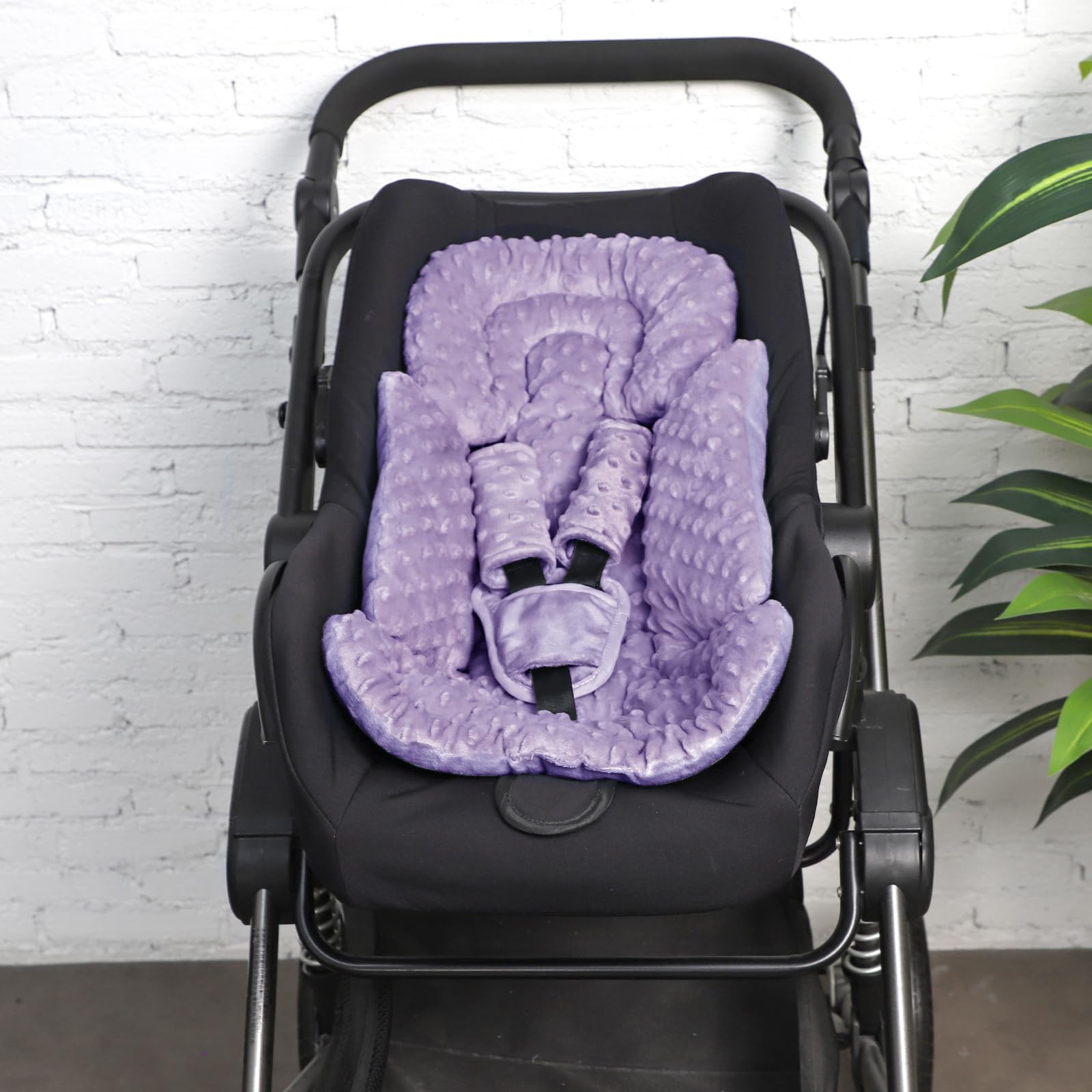 Inserto de asiento de coche para niño y niña, inserto de asiento de automóvil 3 en 1 para recién nacido con almohadillas de correa, soporte de cabeza de asiento de coche para cochecitos de