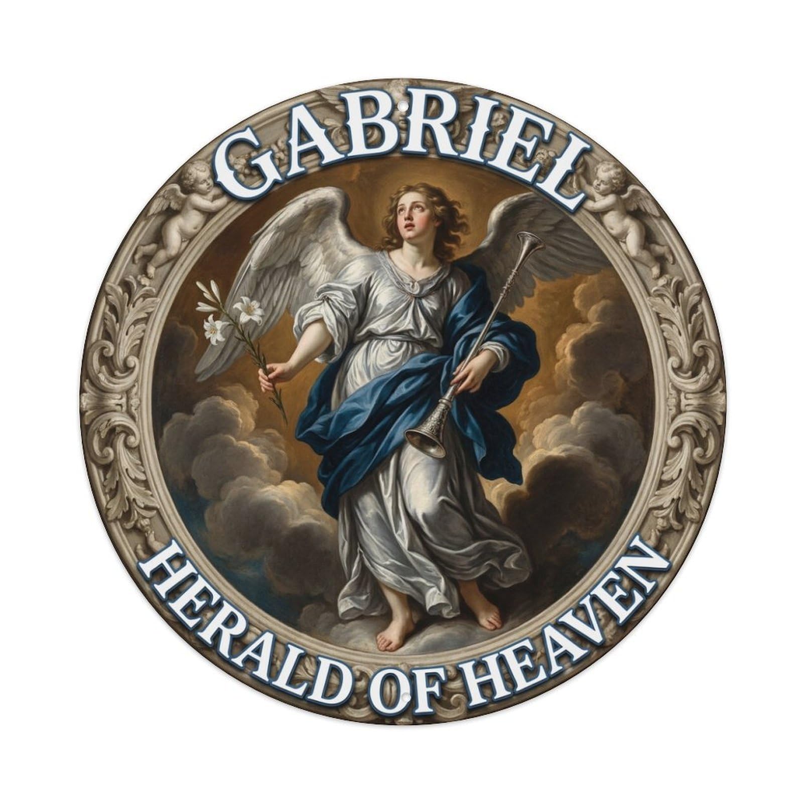 Holy Light Herald of Heaven Archangel Gabriel Metal Tin Sign