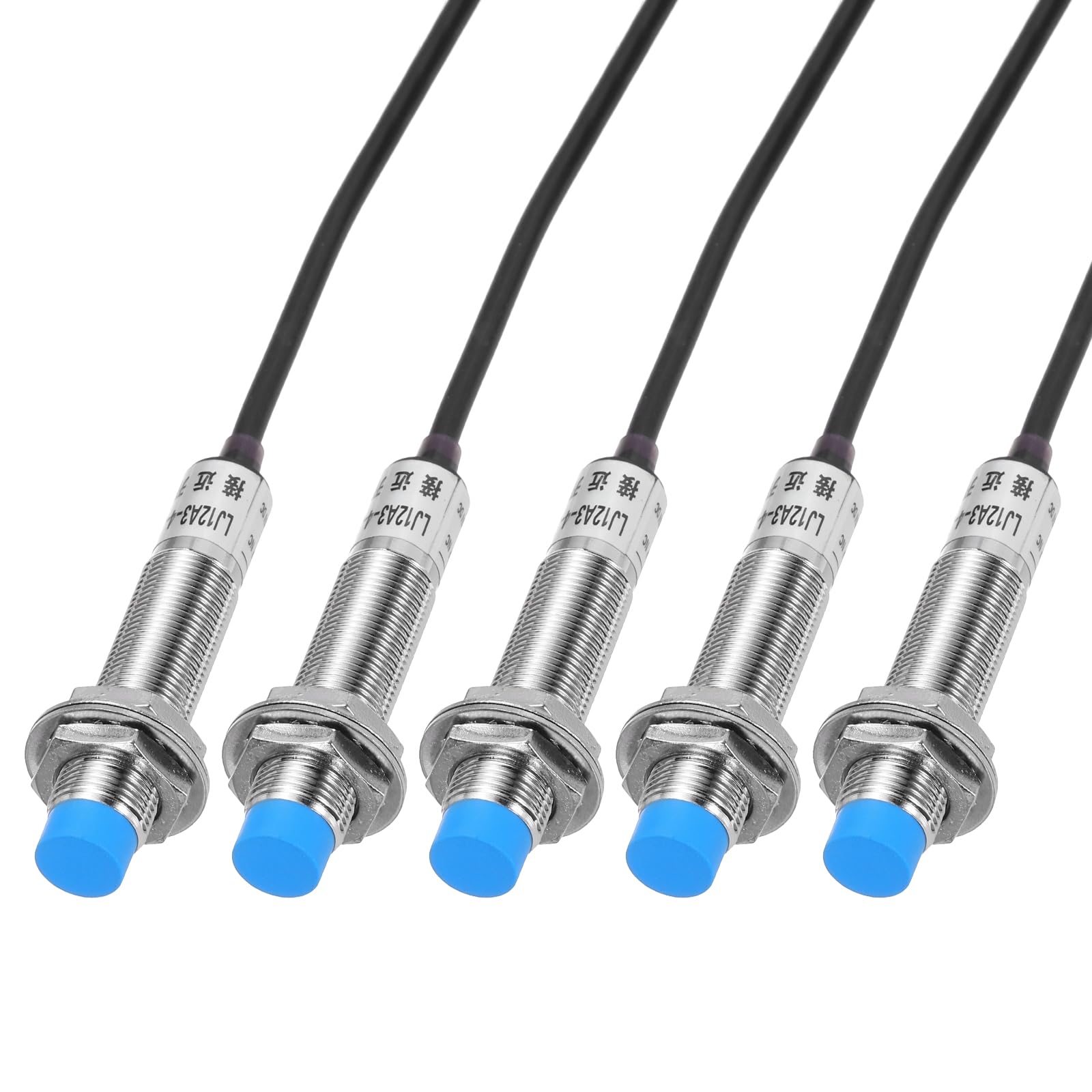 QUARKZMAN Capteur D'Approche Inductif M12 Interrupteur De Proximité NC Normalement Fermé PNP Distance De Détection 4mm, DC 6-36V LJ12A3-4-Z/AY, 3.3ft, 5Pcs
