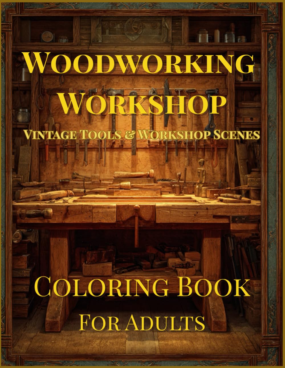 Woodworking Workshop Coloring Book for Adults: 50 Detailed Vintage Tools, Rustic Workbenches & Classic Carpenter Scenes for Relaxation and Stress Relief
