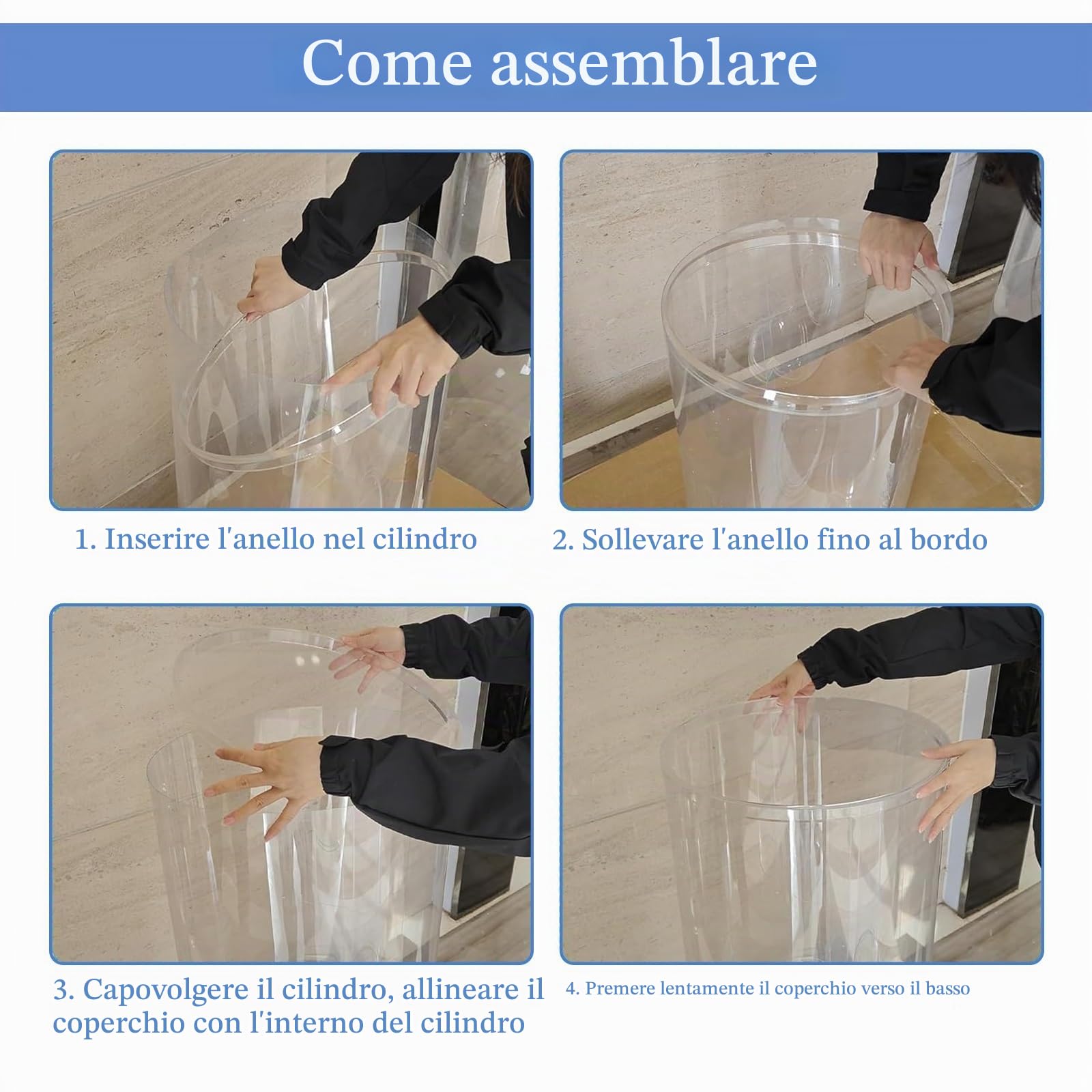 Supporti a Piedistallo Cilindrici per Feste, Supporti a Piedistallo Rotondi Trasparenti, Grandi Tavoli Cilindrici Rotondi per Feste per Decorazioni Artistiche per Feste Di Compleanno e Matrimonio(3 Pc