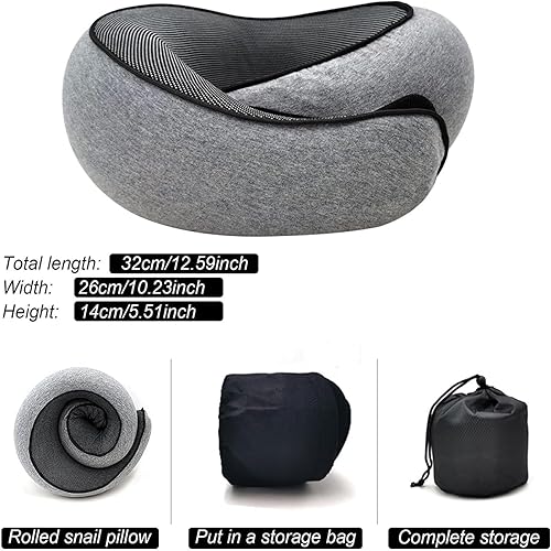 Miniatura 3 de KCRPM Almohada de viaje, almohada de cuello de viaje, almohadas cervicales para dormir y viajar, la mejor espuma viscoelástica, cómoda y