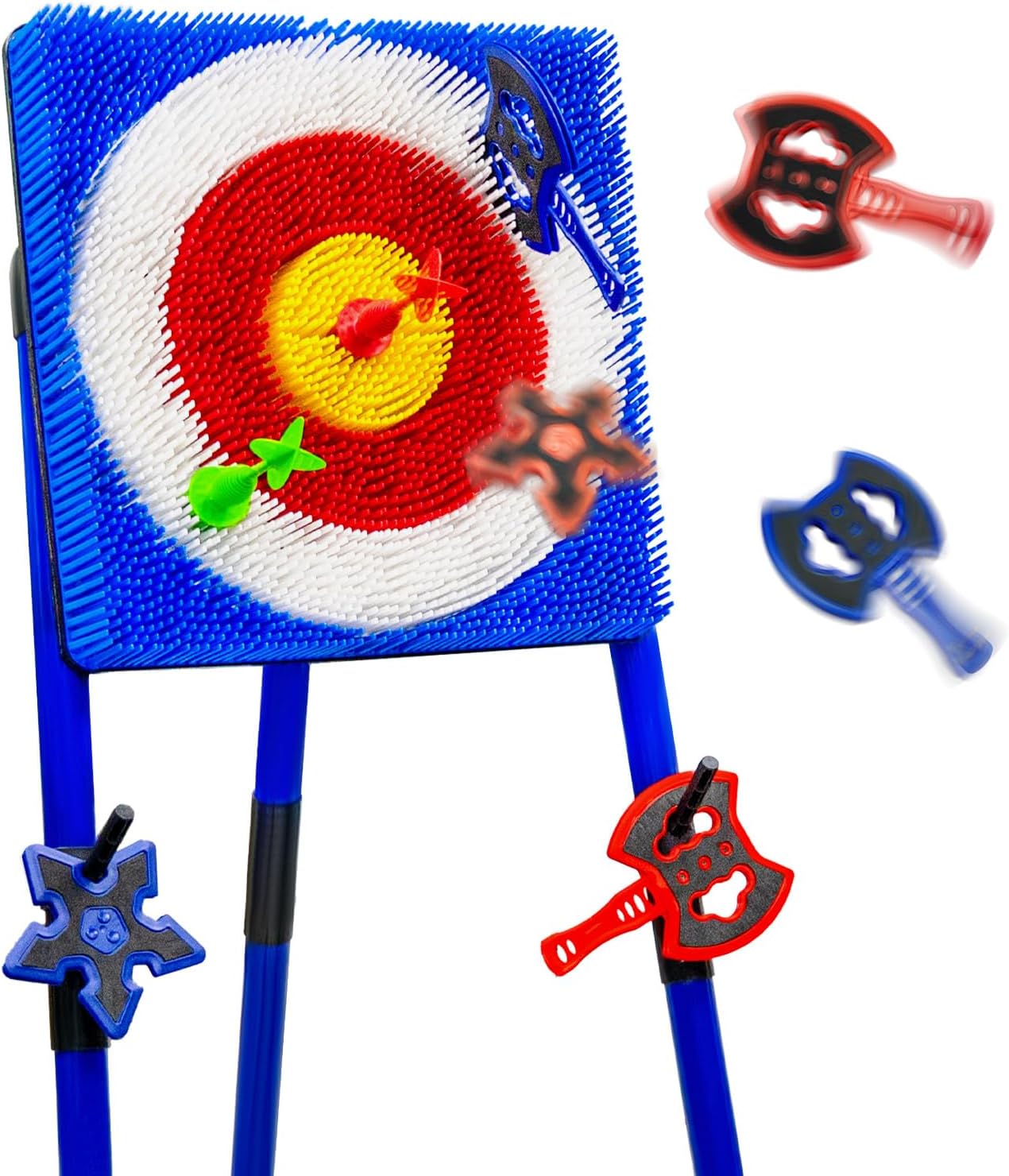 Axe Throwing Game for Backyard, Axe Throwing Target Set for Kids & Adults Outdoor/Indoor Fun, Multiple Installation Methods Blue