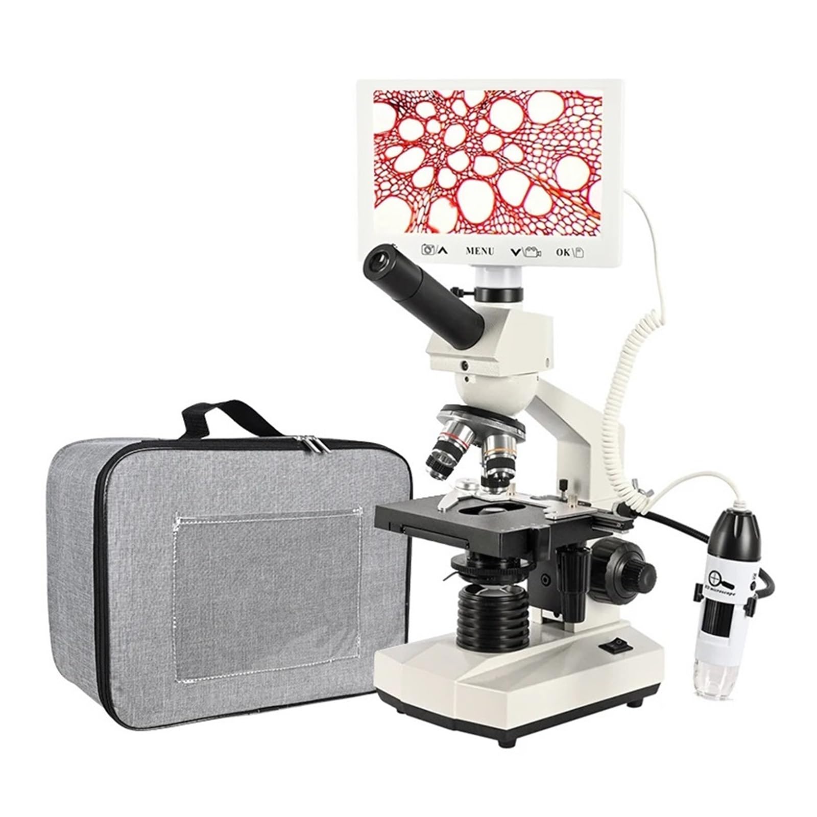 Microscopio Composto Trinoculare 40X-2500x Macro Biologico Monoculare For Studenti Microscopo Professionale LED Handhe Chiaro E Preciso