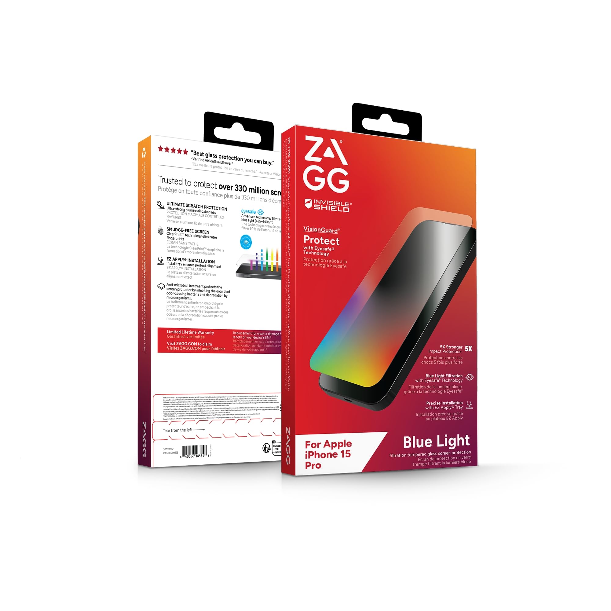 ZAGG InvisibleShield Vetro Elite Per IPhone 15 Pro - Protezione Schermo In Vetro Trasparente