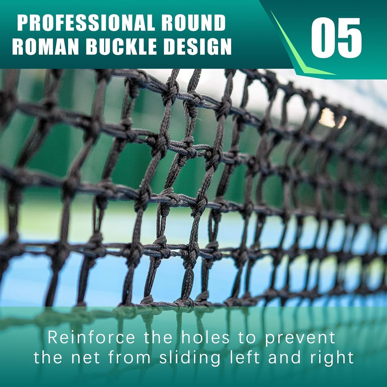 PROGOAL Professional Tennis Net 42FT Heavy Duty Nylon Net High Strength Non-Deforming Standard Replacement Tennis Net with 2 Fiberglass Dowels, Compatible with All Standard Outdoor Indoor Tennis Posts