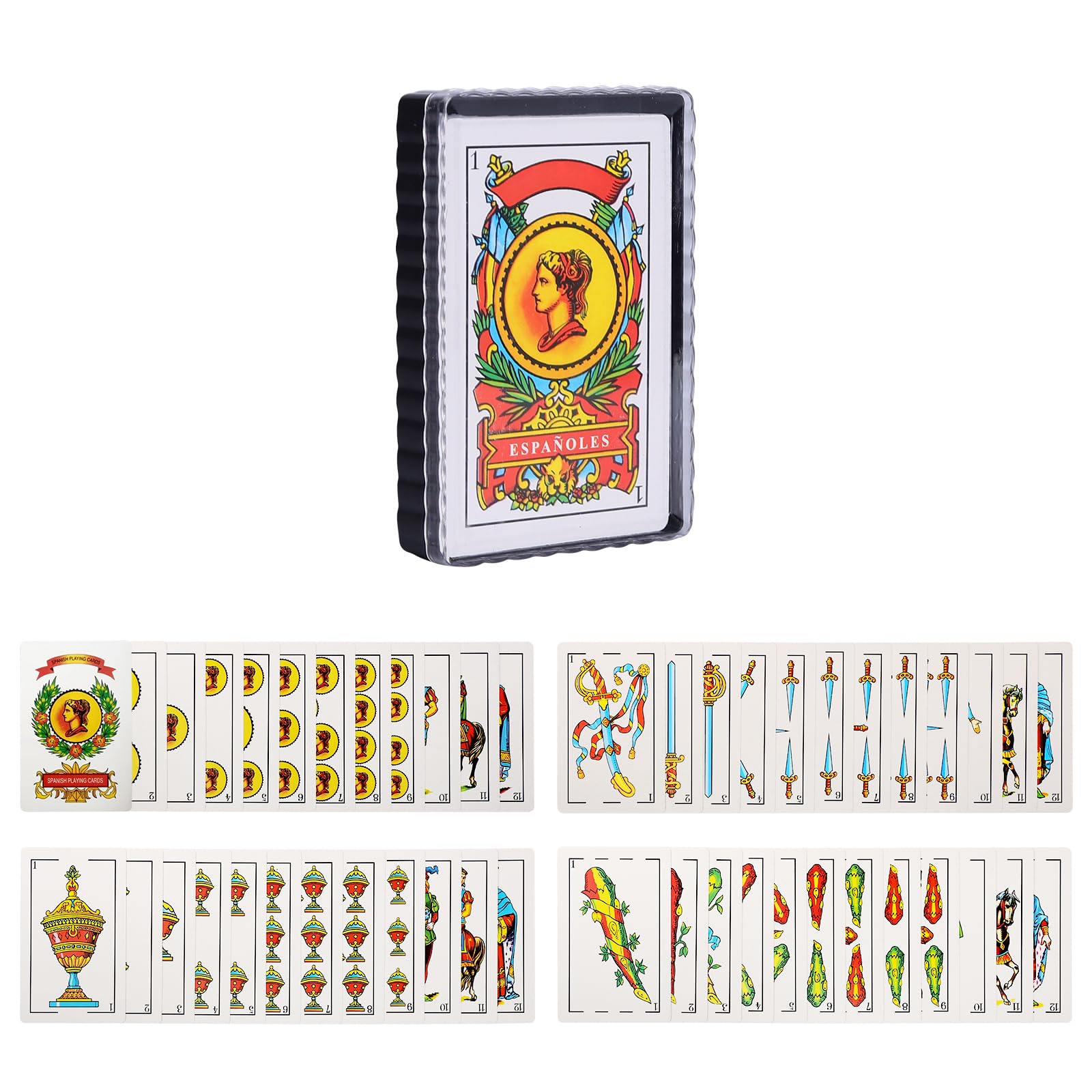 Ambercalm Spanish Playing Cards,Barajas Españolas Originales,Cartas Españolas,Briscas Cards Puerto Rico,Baraja Española De Plastico,Mexican Playing