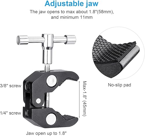 Miniatura 4 de FOMITO Brazo mágico articulado de 11 pulgadas + súper abrazadera para cámara DSLR Rig a monitor LCD, luz de video LED