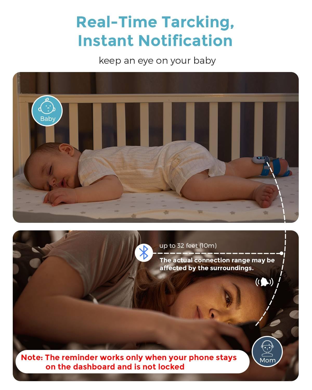 Amazon.co.jp: Babytone ベビー酸素モニター 赤ちゃんの睡眠モニター 
