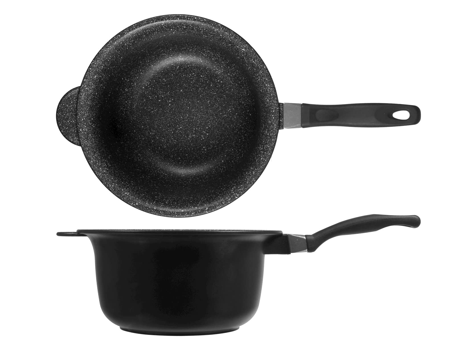 Home Paiolo Antiaderente con Manico in Bakelite, Pietra, Nero/Antracite, 26 cm