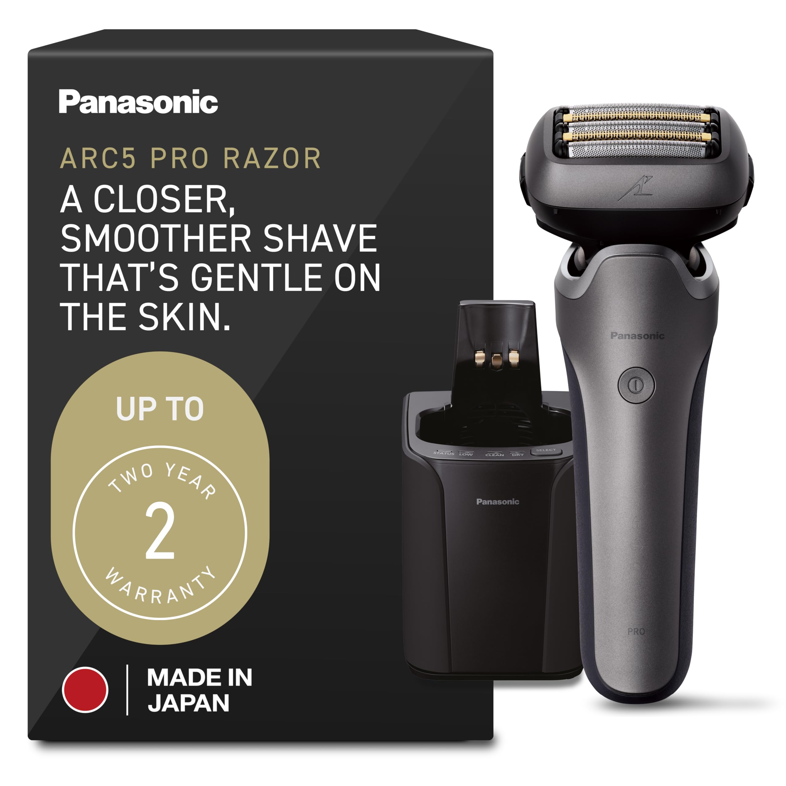Photo 1 of Panasonic ARC5 PRO Electric Razor for Men, Wet/Dry 5-Blade Foil Shaver for Thick Beard & Stubble, 20D Flexible Head, Pop-Up Trimmer with Automatic Cleaning + Charge System – ES-L580WS