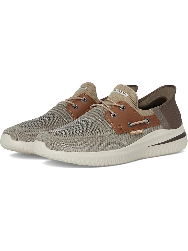 Taupe SKECHERS Delson 3.0 Roth Hands Free Slip-Ins